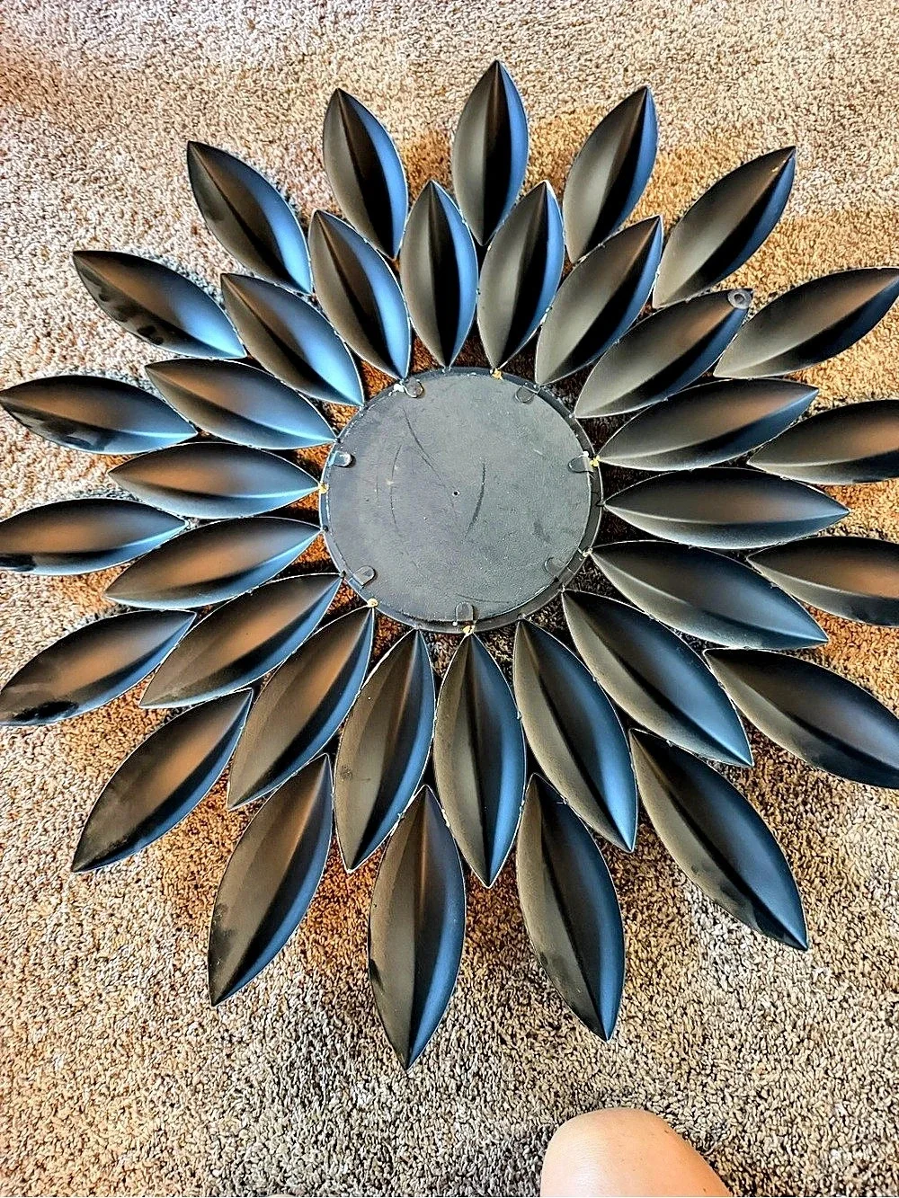 Sunburst Wall Mirror in Black & Gold